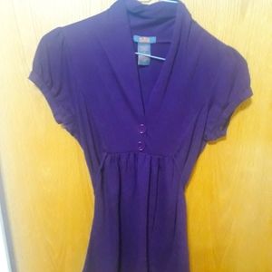 SoSik brand shirt, baby doll style, color purple, size medium.